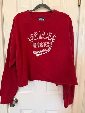 Blue 84 Red Indiana Hoosiers Cropped Sweatshirt